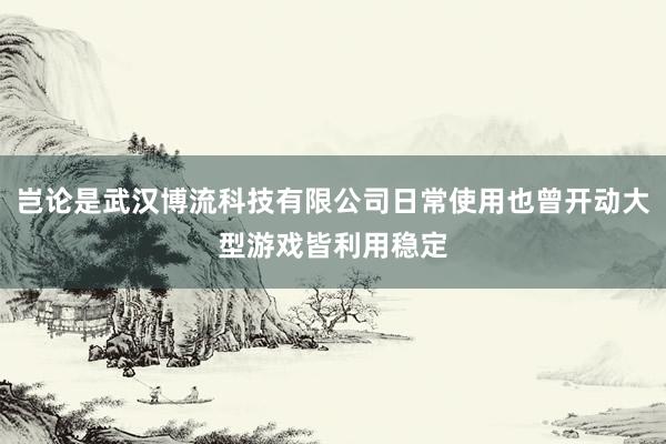 岂论是武汉博流科技有限公司日常使用也曾开动大型游戏皆利用稳定